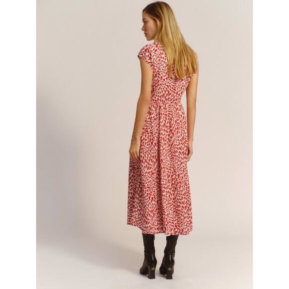 Reformation Alisa Heart Love Print V-Neck Midi Dress Size 4 NWT - Picture 2 of 7